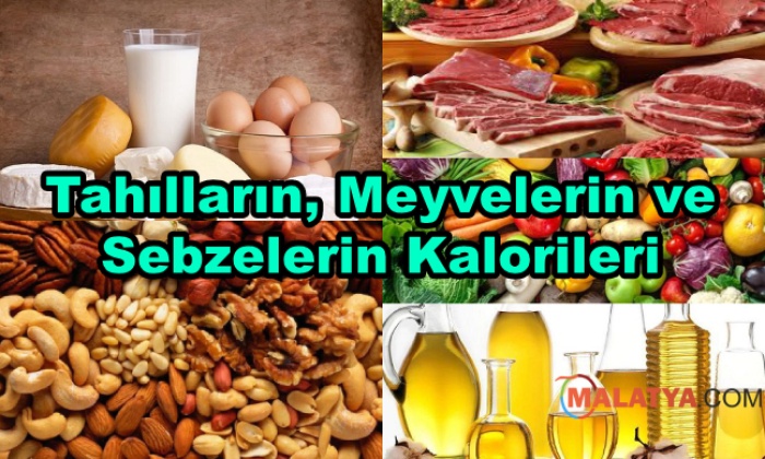 Tahılların, Meyvelerin ve Sebzelerin Kalorileri